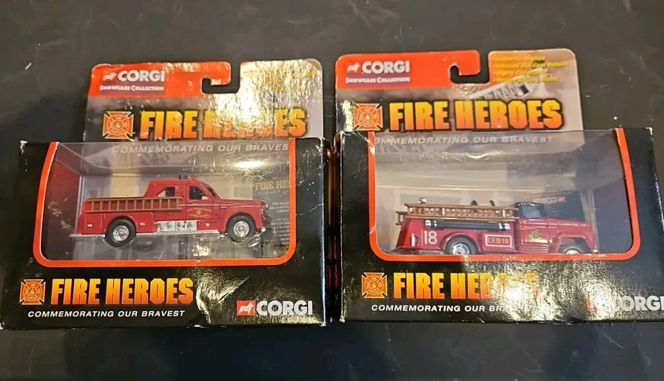 Brand New 2002 Corgi Fire Heroes 2 Different Fire Trucks  CS90009,90012 - Image 2 of 4