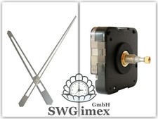 Quarz Uhrwerk Lange extra lang Riesig groß Uhrzeiger Satz Silber 38 cm  53 XXL