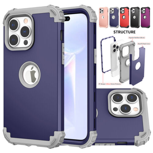 For iPhone 16 Pro Max 15 14 Plus 13 12 Pro Shockproof Heavy Duty Defender Case