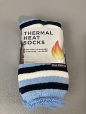 Thermal Heat Socks Women  s Full Cushion, One Size fits most, Striped NWT