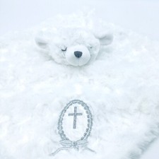 Blankets  Beyond White Lamb Security Blanket Lovey Baptism Christening Roses