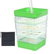 Sprout Dish Growing Tray Hydroponic Vegetable Beans Seeding Pot Germination Tray