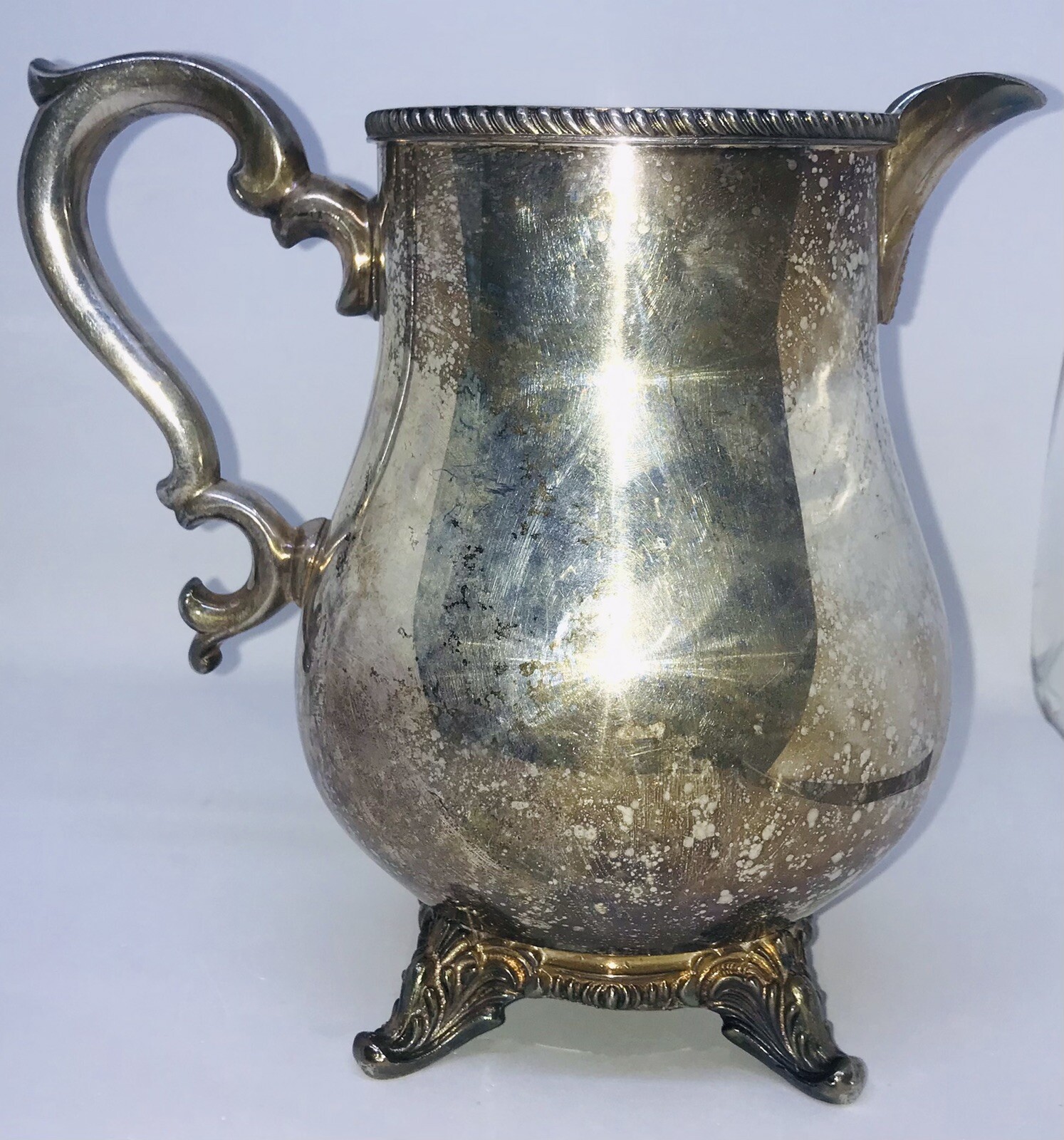 Vintage English Silver Mfg Corp Silver 22-7 Pitcher 8” H Made USA Scrap
