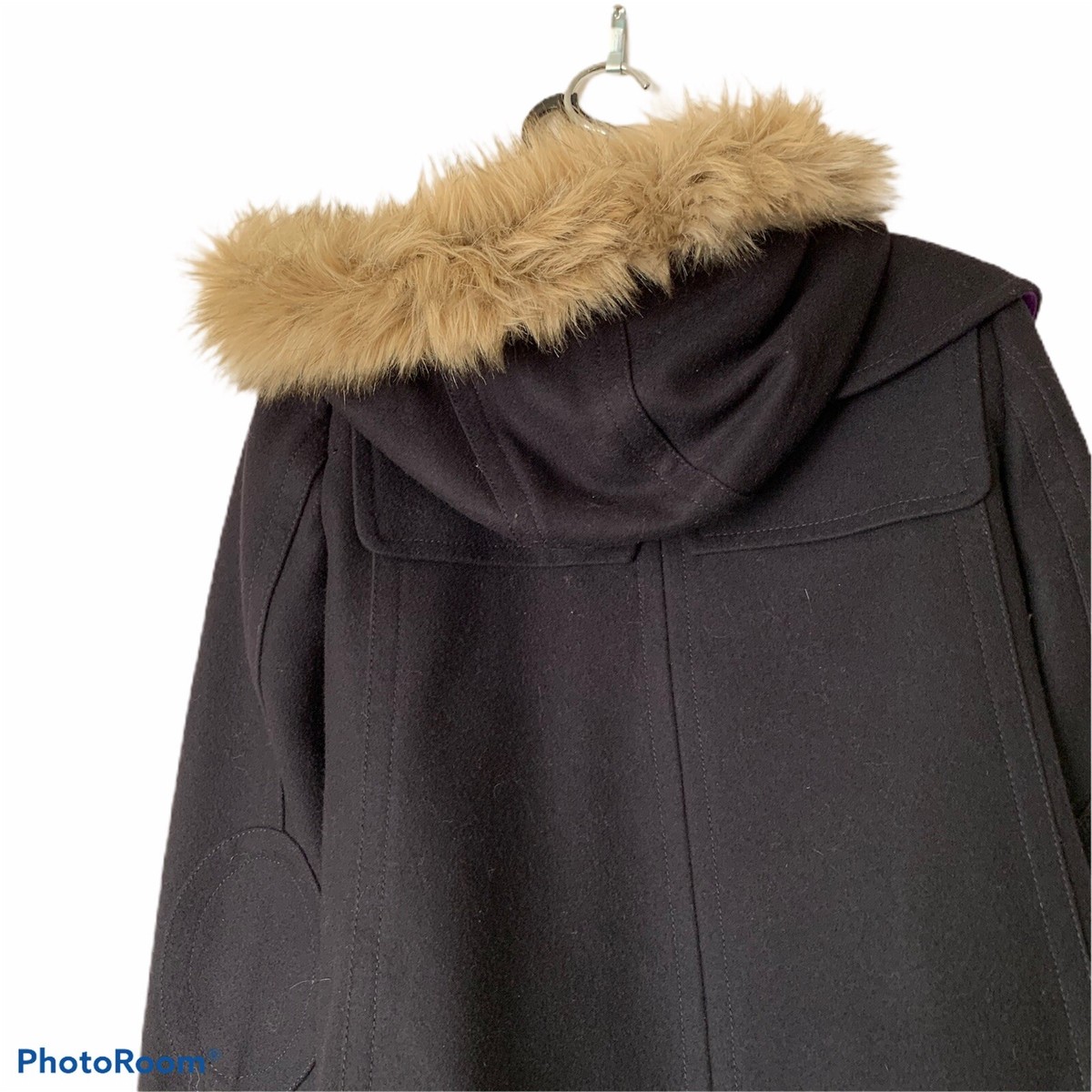 JUICY COUTURE フード付きファーコート Juicy Couture Pea Coat Winter Jacket W/Detachable Faux Fur