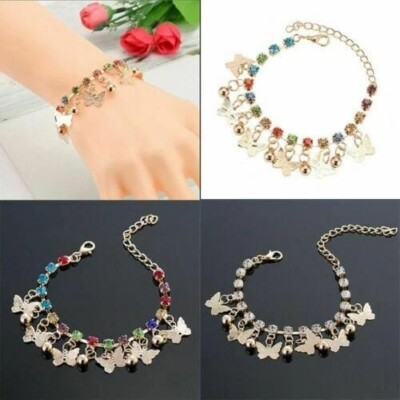 Süßes Kinder schönes Schmetterling Bettelarmband für Mädchen Kinder Handkette Gold 