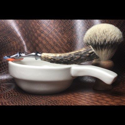 Custom Antler/Stag Handle Fusion Shaving Razor (Handcrafted in USA)