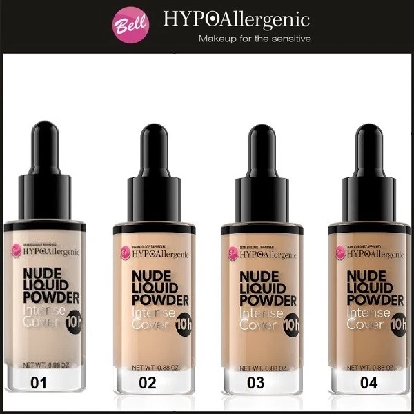 Bell HYPOAllergenic NUDE LIQUID POWDER Natural Effect MakeUp Velvety Matt Finish