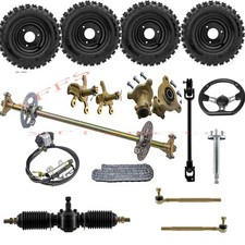 29" Go Kart ATV Quad Rear Live Axle Steering Knuckle Shaft Hub  6" Wheels tires