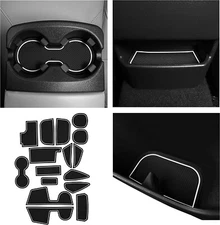 White Liners Pads Cup Holder Door Pocket Center Console Cover Fits 15-18 Focus