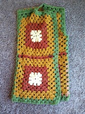 Vintage Granny Square Crochet Sweater Vest Handmade Overlap Closure See Descrip