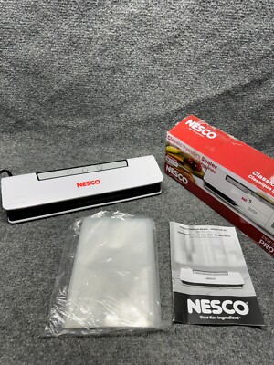 Nesco VS-C1 Classic Vacuum Sealer Food Preserve & Protect With 10 Bags.Open Box.