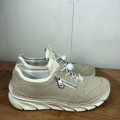 Rieker Shoes 40 Womens 9 Sneakers Brown Leather Walking Casual Light Comfy