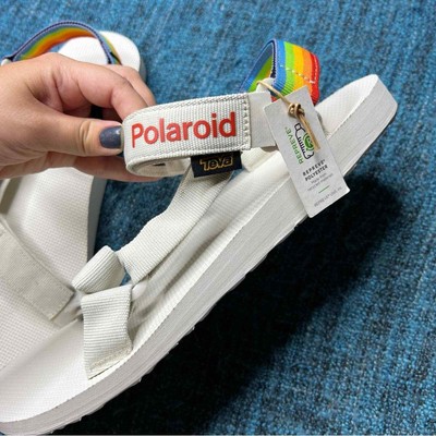 Teva Limited Edition Polaroid Sandals in Light Beige Rainbow  display picture 1