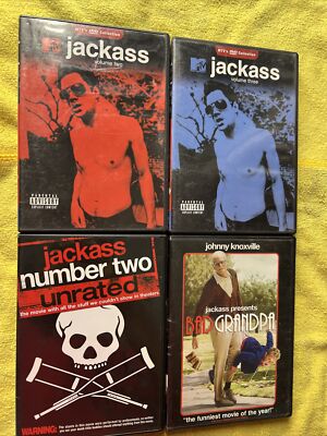 4 Jackass Dvds MTV Jackass Number Two Unrated Volume 2￼, 3, & Bad