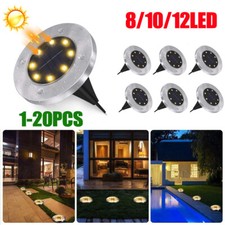 20PCS LED Solar Ground Lights Floor Decking Patio Outdoor Garden Lawn Path Lamp