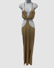 $65 Almost Famous Women's Juniors' Beige Ribbed Cut-Out Midi Dress Size XL