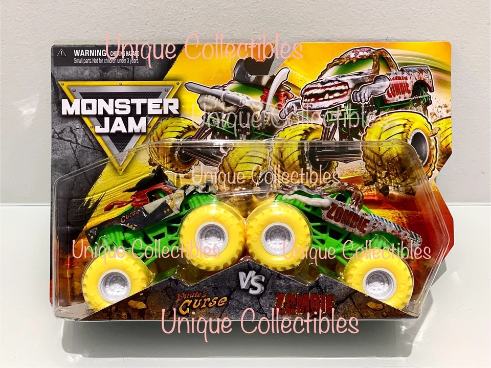Monster Jam Pirate's Curse vs Zombie Monster Trucks 1:64 Brand New
