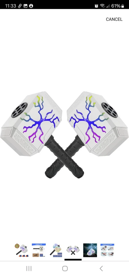 Thor Toy Light Up Hammer with 30 Nerf Like Darts NWOT - Image 4 of 4