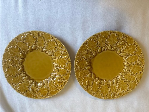 Bordallo Pinheiro Oak Leaf and Acorn Salad Plates, Set of 2