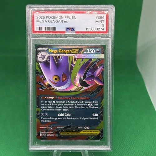 2025 POKEMON PFL EN-PHANTASMAL FLAMES #056 MEGA GENGAR EX PSA 9