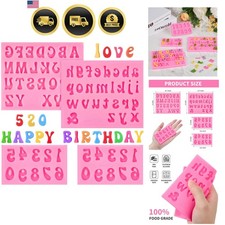 4 Pcs Silicone Letter Molds for Chocolate, 0-9 Number and 26 Alphabet Letter ...