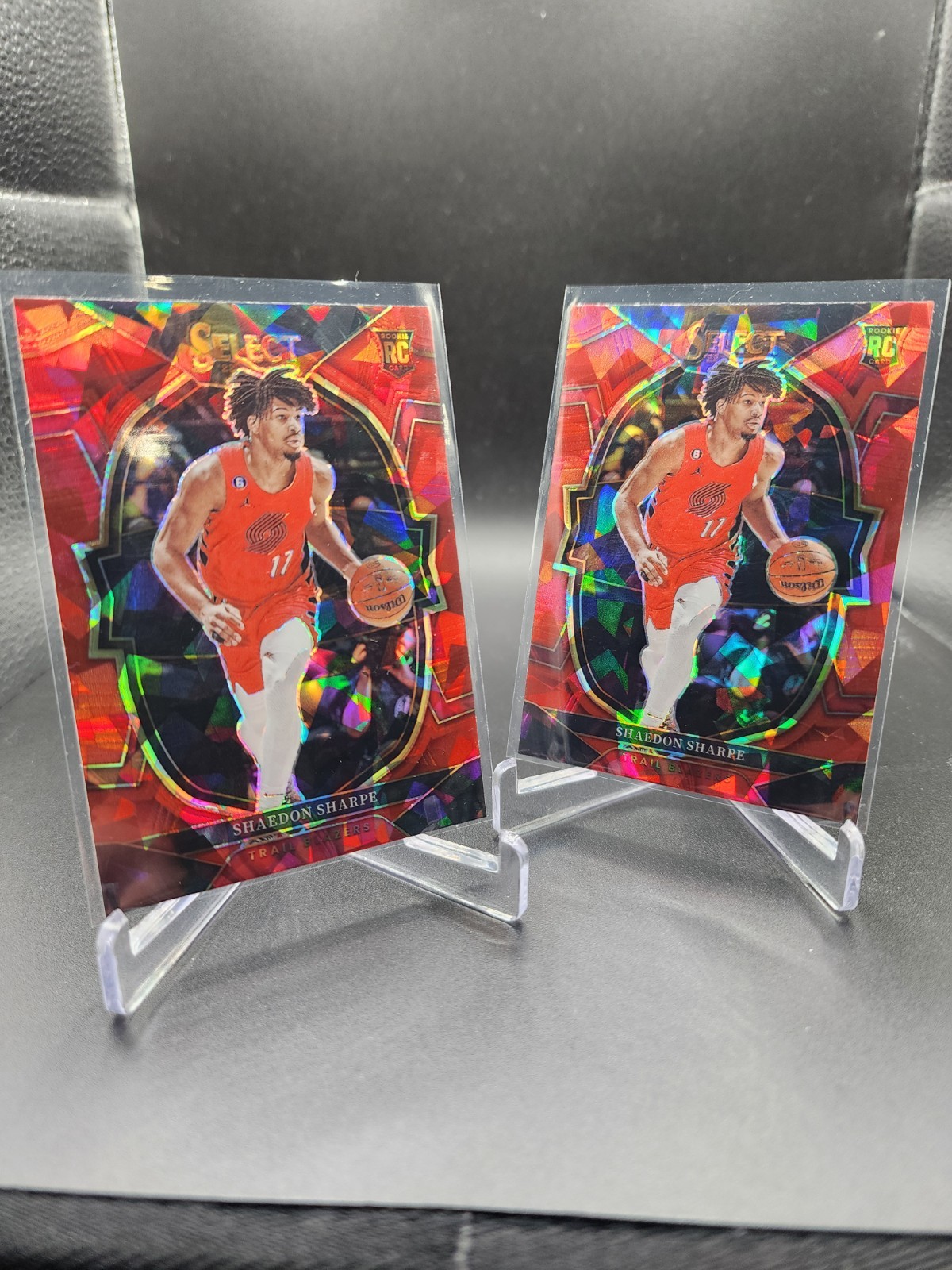 2022-23 Panini Select - Concourse Shaedon Sharpe #71 Red Cracked Ice Prizm (RC)