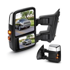 Towing Mirrors Chrome for Ford F-250 F-350 Super Duty 1999-2007 Power Heated ...