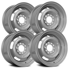 Set Of 4 Vision 55 Rally 15x6 5x4.75 12mm Dark Silver Wheels Rims 15 Inch