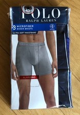 NEW Polo Ralph Lauren Men  s Blue Boxer Briefs 3-Pack Size Large
