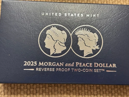 2025 Morgan & Peace Dollar Reverse Proof Two-Coin Set In OGP with CoA