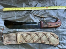  WWII Vintage Case XX V-44 Pilot Survival Bolo Knife/Machete with Guard/Sheath 