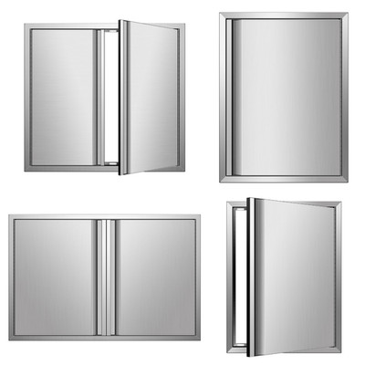 Outdoor Kitchen BBQ Island Door Stainless Steel Double Single Access