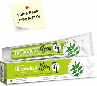 Herbodent  NEEM 7 in 1 Toothpaste-6.53Oz 6.53 Ounce (Pack of 1), Light Green 