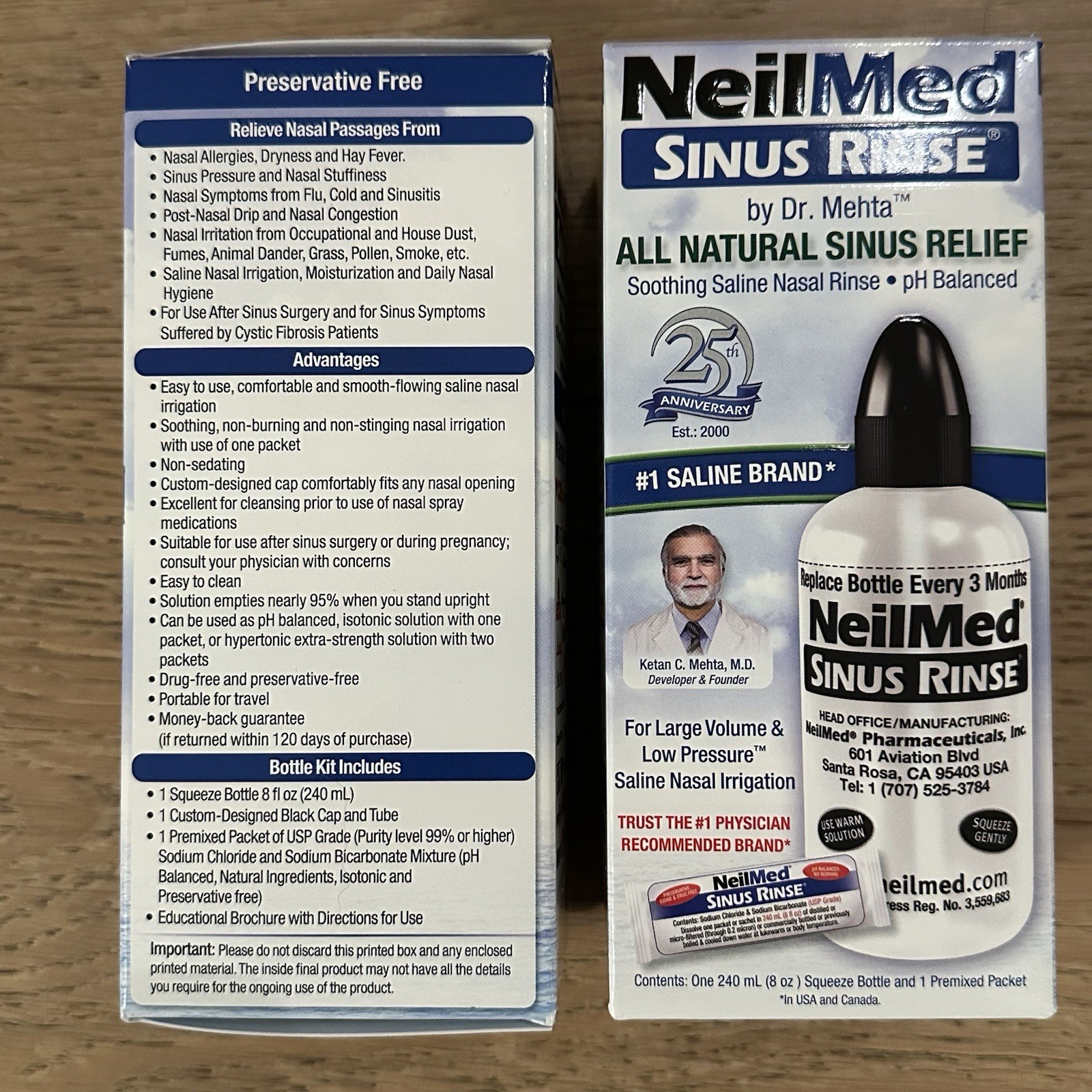 NIB 4 Boxes NeilMed Sinus Rinse 8 oz Bottles Plus Packets