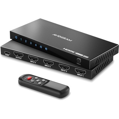 HDMI Switch 4 Port 8K 60Hz 4K 120Hz Umschalter IR-Fernbedienung 4 in 1 Out