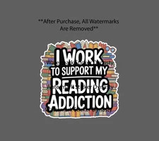 Reading Addiction Sticker Waterproof Decal Work Quote Books Funny Read Gift NEW