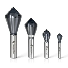 4PCS Cobalt Single-End Countersink Chamfer Tool Set - Heavy-Duty M35 90-Degre...