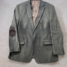 Mens Corduroy Blazer Jacket Brown Elbow Patches Two Button Style