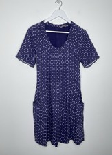 Sandwich Lightweight Cotton Summer Dress Blue Polka Dot Tunic Utility Pockets 40