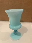 Glass Goblet Vintage PORTIEUX VALLERYSTHAL Blue Milk Glass