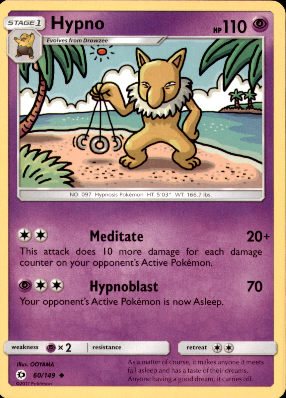 Hypno Uncommon SM Base Set 60/149 NM