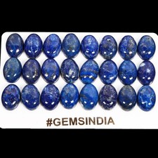24 Pcs Natural Blue Gold Pyrite Lapis Lazuli Oval Cabochon 14x10mm Gemstones Lot