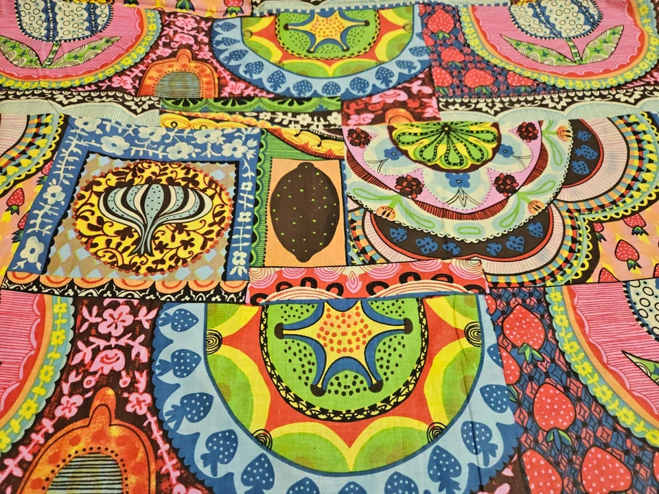 Tela hecha a mano india de algodón con estampado de retazos costura natural arte de tapicería boho Foto 4 de 4