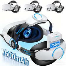 Head Strap for Meta Quest 3S/3/2 with 7500mAh Hot-Swap Battery VR Headset Strap