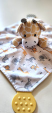Modern Baby Giraffe Lovey Yellow Security Blanket Snuggle Toy Rattle 12" Unisex