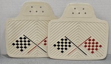 Vintage Checkered Flags Fender Mud Flaps 9.75 x 9.5 - READ