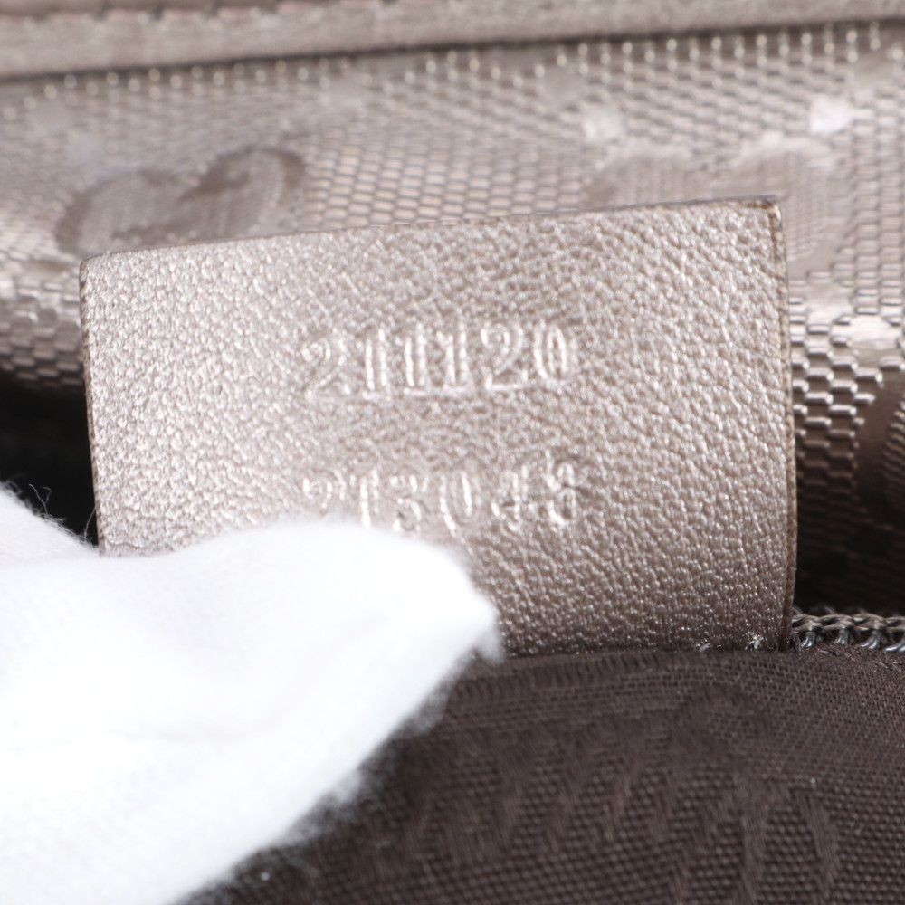 Gucci GG Implement Leather Tote Bag Purple Metallic A4 Shoulder Handbag Authent thumbnail 9