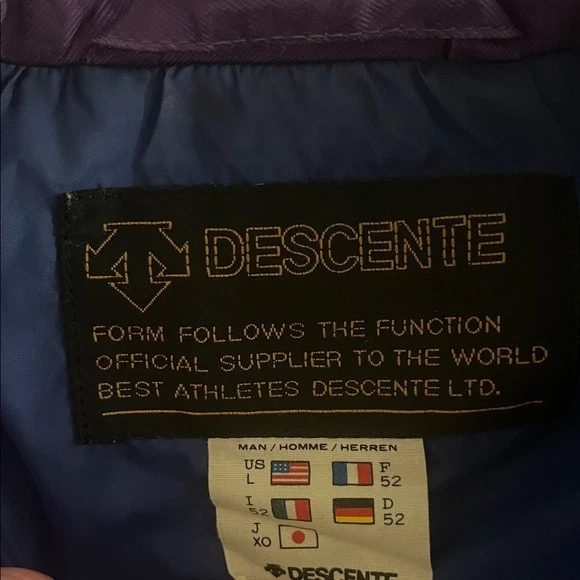 Vintage Descente Ski Jacket Men’s L Purple Teal Retro Colorblock 80s 90s - Image 3 of 4