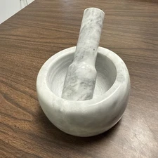 Marvpe Mortar and Pestle Set Herb Grinder Kitchen Tool Well Equipped Kitchen