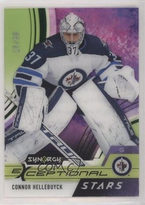 2021-22 Upper Deck Synergy Exceptional Stars Green 15/99 Connor Hellebuyck 16c4